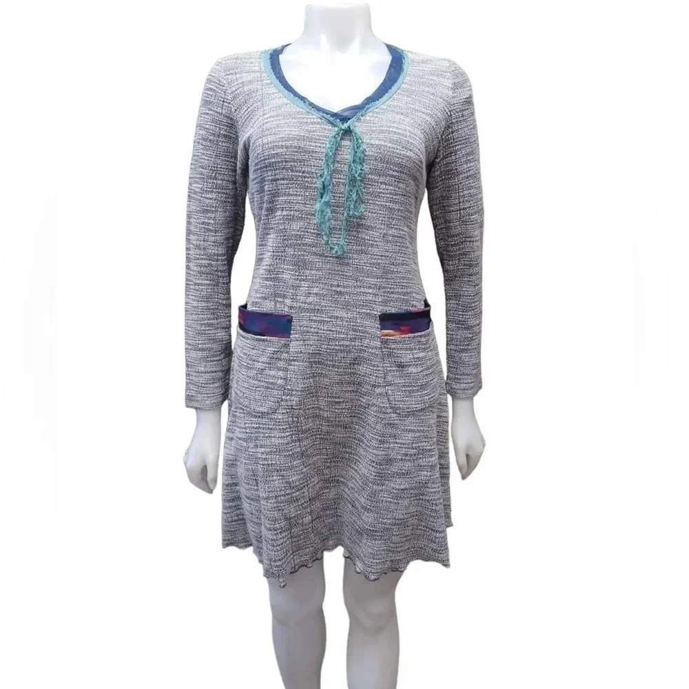 Katrin Leblond Design Multi Coloured Long Sleeve Tunic Dress  Size XS